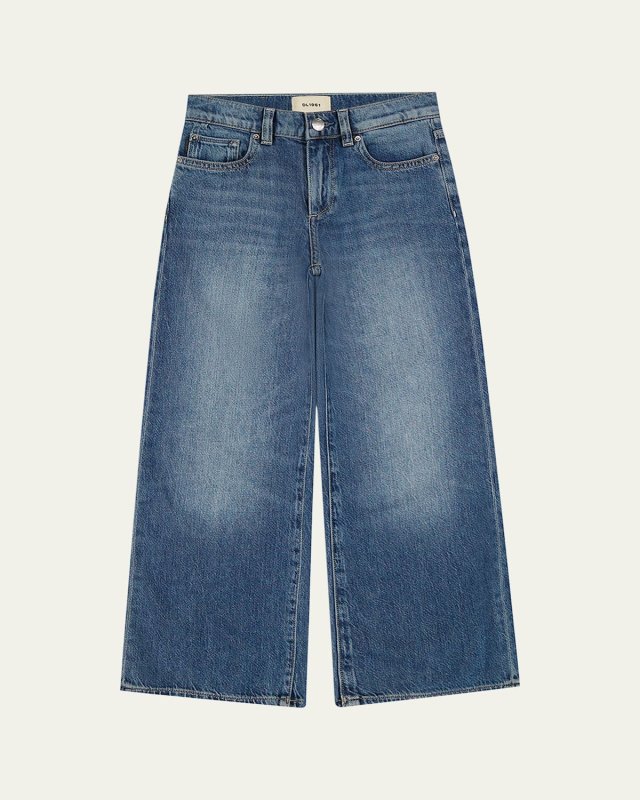 Girl's Nini Wide-Leg Denim Jeans, Size 2-6